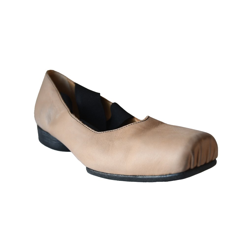 Uma Wang Square-Toe Leather Ballerina Shoes Rose Black